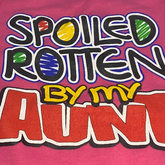 New pink short sleeve baby onesies "Spoiled Rotten By My Aunt" - Picture 2 of 6